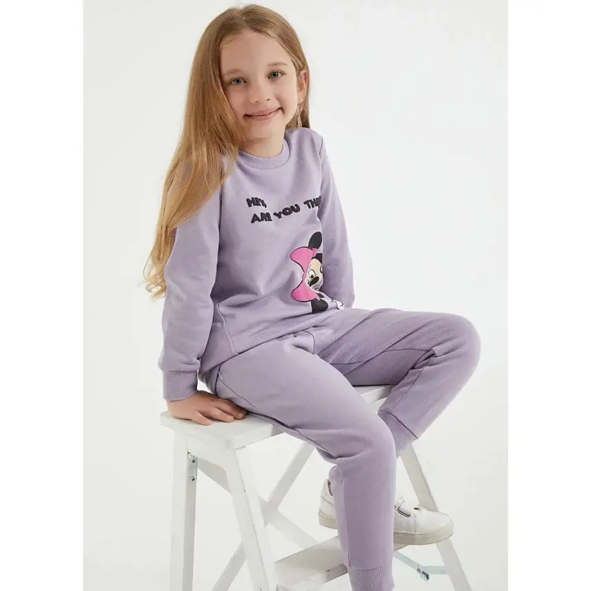 Minnie Mouse Kız Eşofman Takımı Yaban Mersini - 3