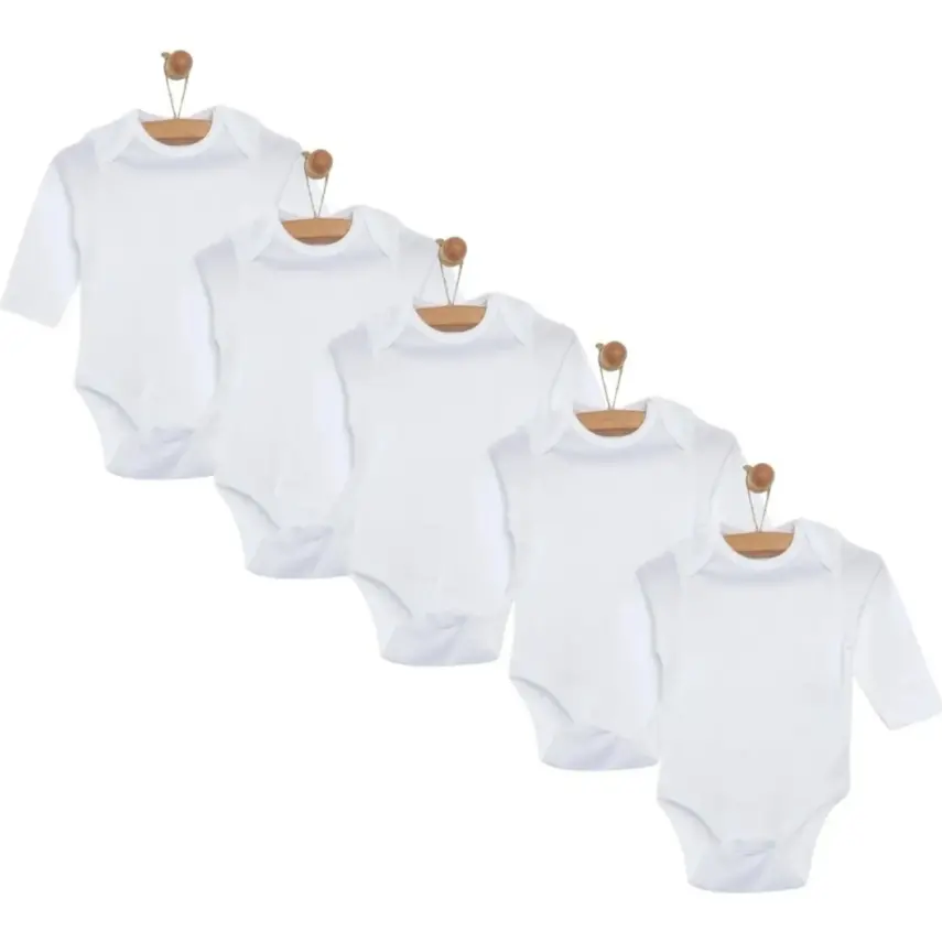 Mixi Baby 5li Beyaz Uzun Kollu Body Seti - 1