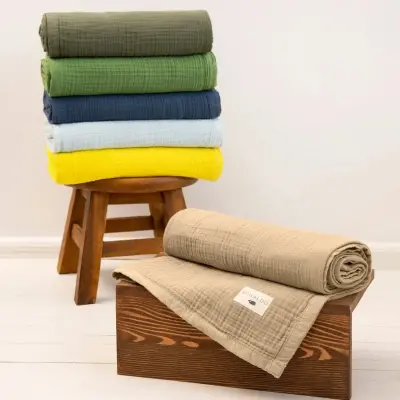 Mixi Baby Migaloo Dört Katlı Çok Amaçlı %100 Pamuklu Bebek Çocuk Müslin Örtü 90X120 Cm Kahverengi - 2