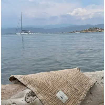 Mixi Baby Migaloo Dört Katlı Çok Amaçlı %100 Pamuklu Bebek Çocuk Müslin Örtü 90X120 Cm Kahverengi - 6