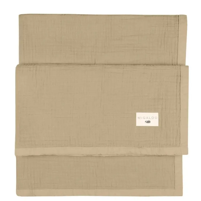 Mixi Baby Migaloo Dört Katlı Çok Amaçlı %100 Pamuklu Bebek Çocuk Müslin Örtü 90X120 Cm Kahverengi - 7