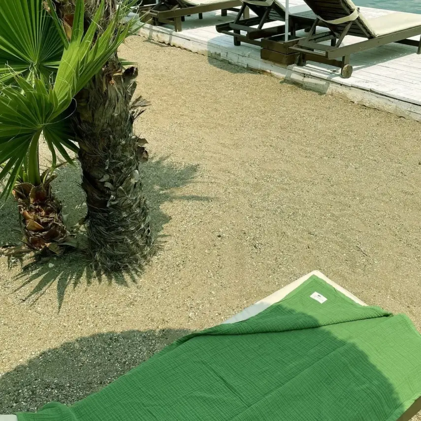 Mixi Baby Migaloo Dört Katlı Çok Amaçlı % 100 Pamuklu  Bebek Çocuk Müslin Örtü 90X120 Cm Yeşil - 2