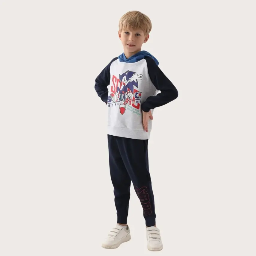 Modern Sonic Erkek Eşofman Takımı Kar Melanj - 6