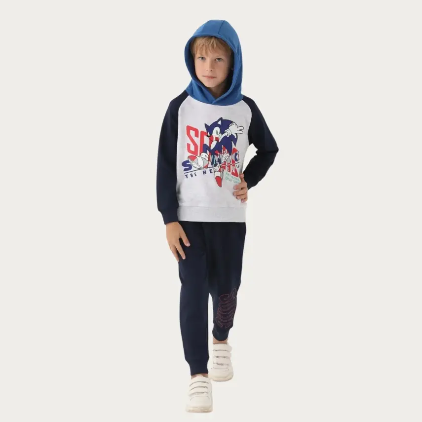 Modern Sonic Erkek Eşofman Takımı Kar Melanj - 3