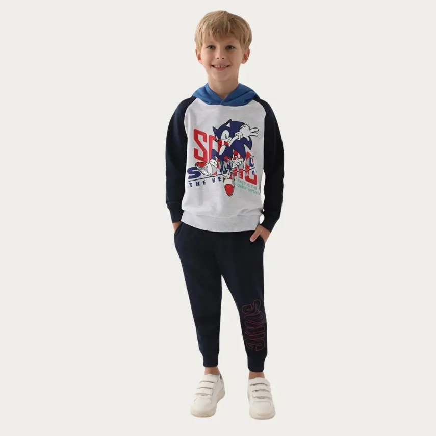 Modern Sonic Erkek Eşofman Takımı Kar Melanj - 9