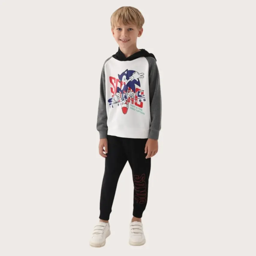 Modern Sonic Erkek Eşofman Takımı Krem - 3