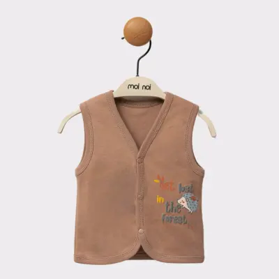 Moi Noi 2li Erkek Bebek Yelek Kirpi - 3