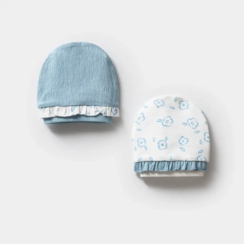 Moi Noi  Bebek Şapka 2Li Mavi Unisex - 1