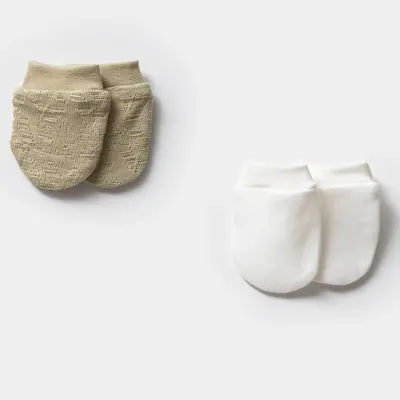 Moi Noi Bebek Yenidoğan Eldiven 2Li Haki Unisex