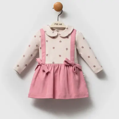 Moi Noi Elbise Bodyli Flowers Mürdüm - 5