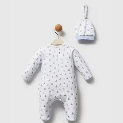 Moi Noi Erkek Tulum Şapka Takım Captain Mavi - 2