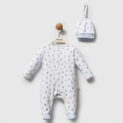 Moi Noi Erkek Tulum Şapka Takım Captain Mavi