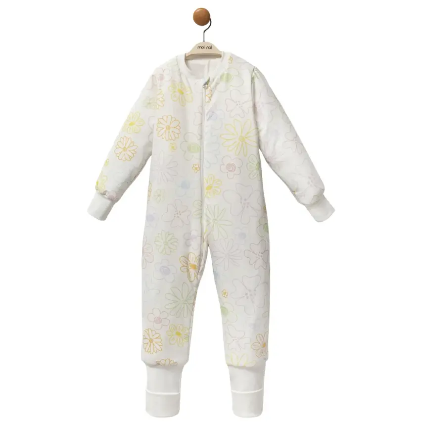 Moi Noi Fermuarlı Uzun Kollu Kışlık Bebek Çocuk Uyku Tulumu Çiçek 2,5 Tog - 1
