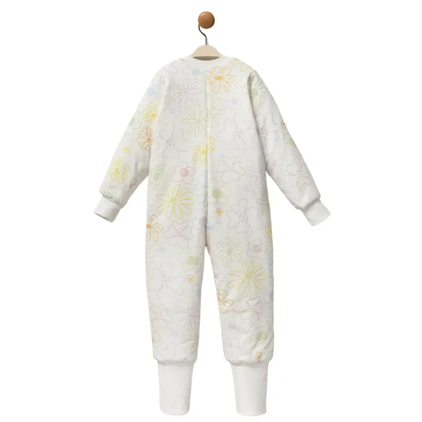 Moi Noi Fermuarlı Uzun Kollu Kışlık Bebek Çocuk Uyku Tulumu Çiçek 2,5 Tog - 3