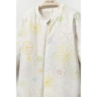 Moi Noi Fermuarlı Uzun Kollu Kışlık Bebek Çocuk Uyku Tulumu Çiçek 2,5 Tog - 2