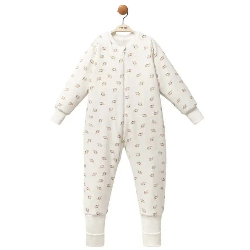 Moi Noi Fermuarlı Uzun Kollu Kışlık Bebek Çocuk Uyku Tulumu Dino 2,5 Tog - 1