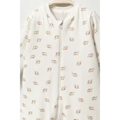 Moi Noi Fermuarlı Uzun Kollu Kışlık Bebek Çocuk Uyku Tulumu Dino 2,5 Tog - 7