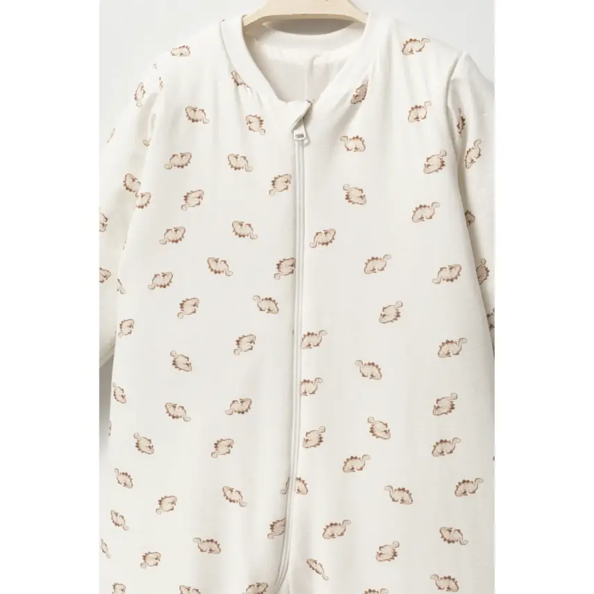 Moi Noi Fermuarlı Uzun Kollu Kışlık Bebek Çocuk Uyku Tulumu Dino 2,5 Tog - 7