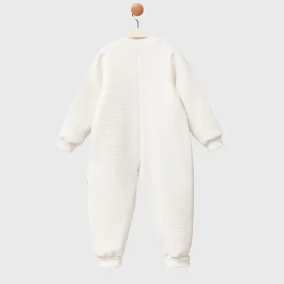 Moi Noi Fermuarlı Uzun Kollu Kışlık Uyku Tulum Waffle Ekru 2,5 Tog - 19