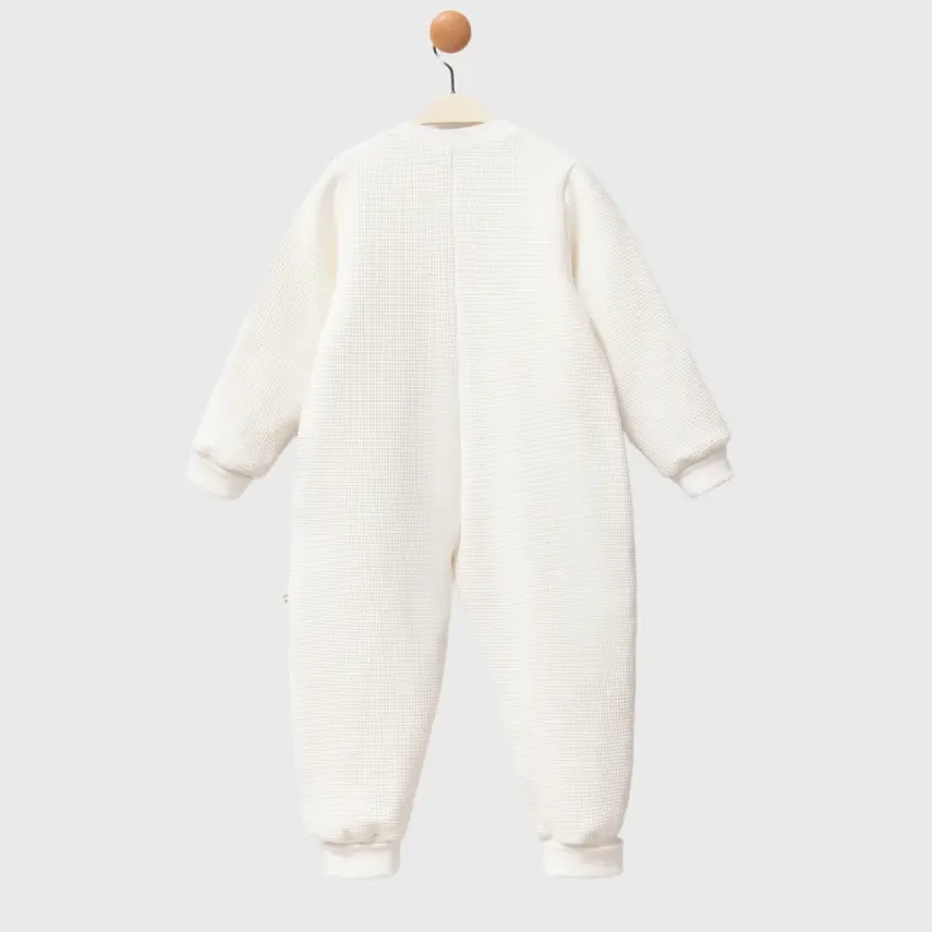Moi Noi Fermuarlı Uzun Kollu Kışlık Uyku Tulum Waffle Ekru 2,5 Tog - 19