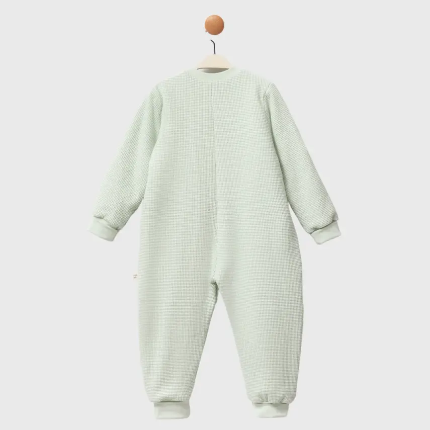Moi Noi Fermuarlı Uzun Kollu Kışlık Uyku Tulum Waffle Mint 2,5 Tog - 3