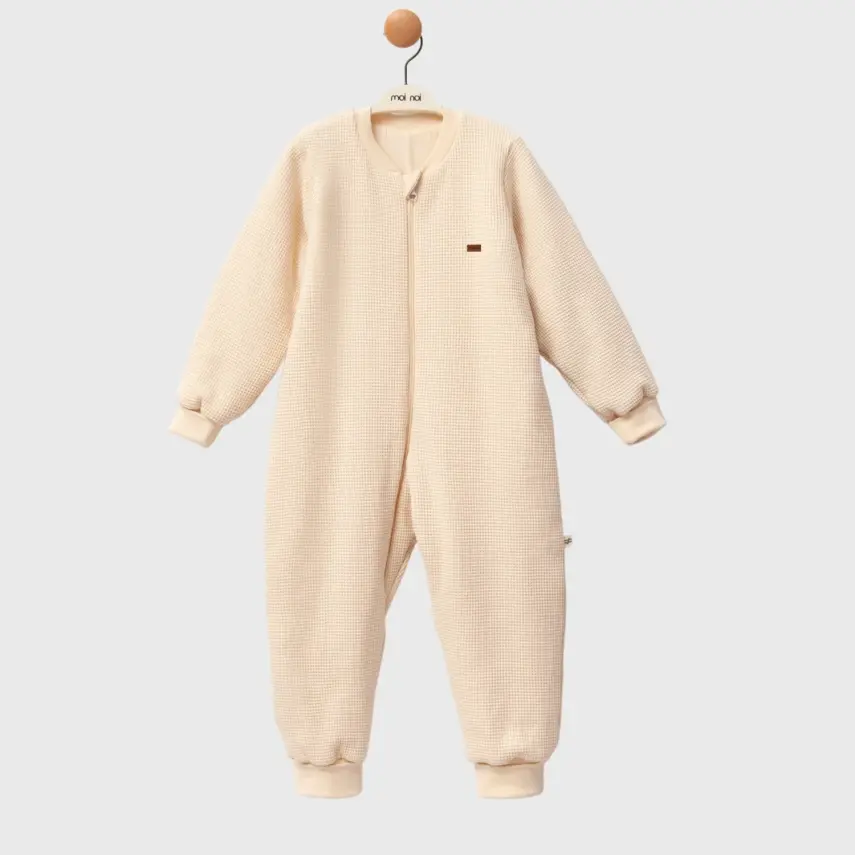 Moi Noi Fermuarlı Uzun Kollu Kışlık Uyku Tulum Waffle Sarı 2,5 Tog - 9