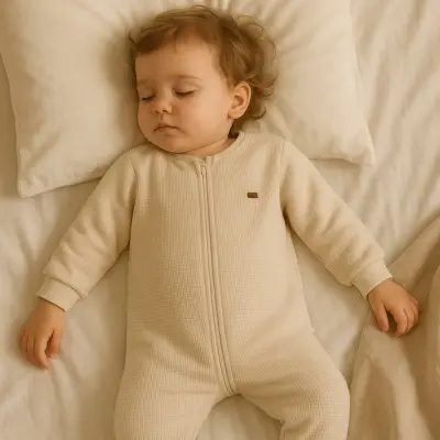 Moi Noi Fermuarlı Uzun Kollu Kışlık Uyku Tulum Waffle Sarı 2,5 Tog - 13