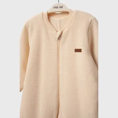 Moi Noi Fermuarlı Uzun Kollu Kışlık Uyku Tulum Waffle Sarı 2,5 Tog - 4