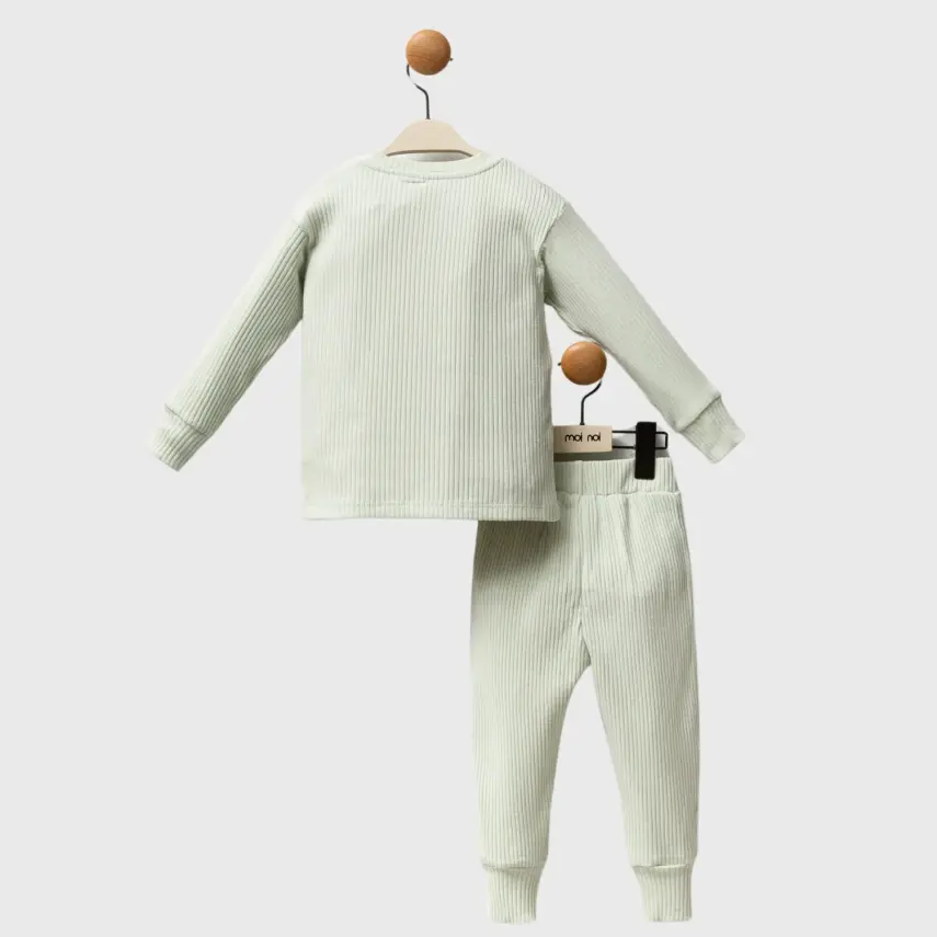 Moi Noi Fitilli Pijama Takımı Unisex Mint - 5