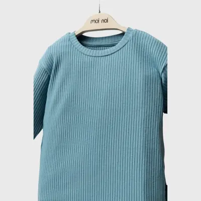 Moi Noi Fitilli Pijama Takımı Unisex Petrol - 5