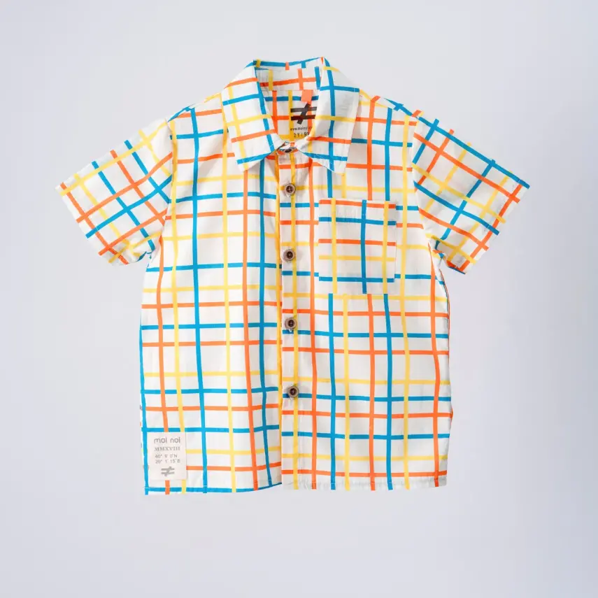 Moi Noi Gömlek Desenli Bej - Line - 3