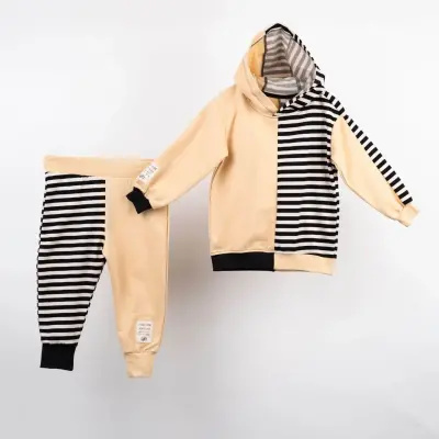 Moi Noi Kız 2li Takım Parçalı Zebra Bej