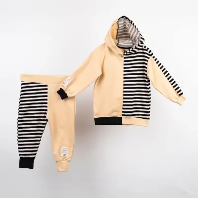 Moi Noi Kız 2li Takım Parçalı Zebra Bej