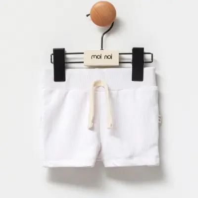 Moi Noi Kız Bebek Mayo Şort Düz Beyaz - 5