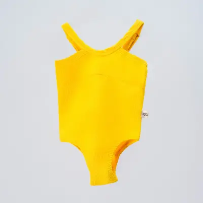 Moi Noi Kız Çocuk Mayo Çizgili Sarı