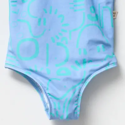 Moi Noi Kız Çocuk Mayo Fırfırlı Mavi - 2