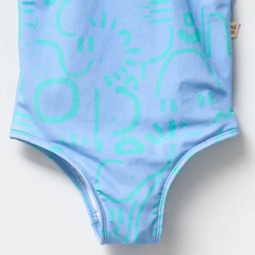 Moi Noi Kız Çocuk Mayo Fırfırlı Mavi - 3