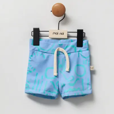 Moi Noi Kız Çocuk Mayo Şort Desenli Mavi - 3