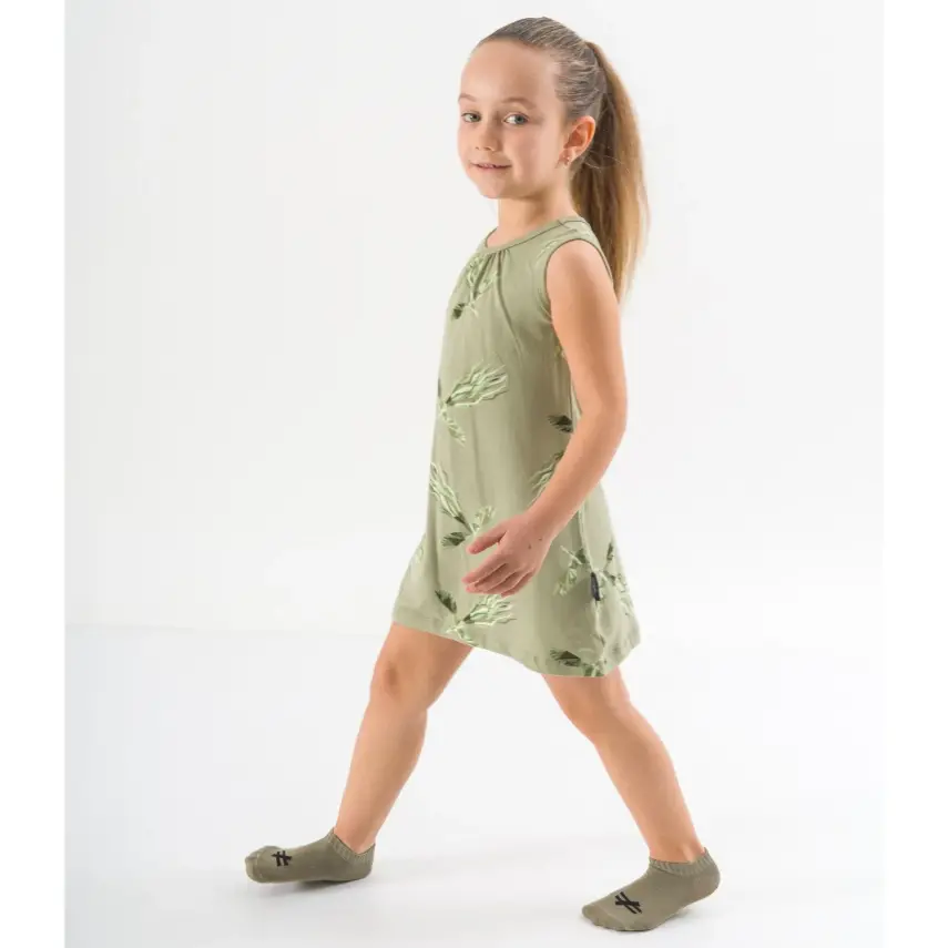 Moi Noi Kız Elbise Desenli Haki - 15