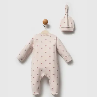 Moi Noi Kız Tulum Şapka Takım Flowers Mürdüm - 2