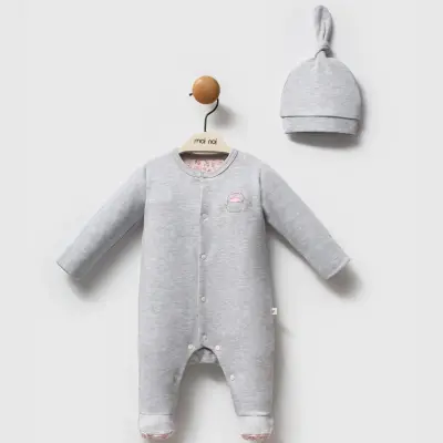 Moi Noi Kız Tulum Şapka Takım Tea Gri