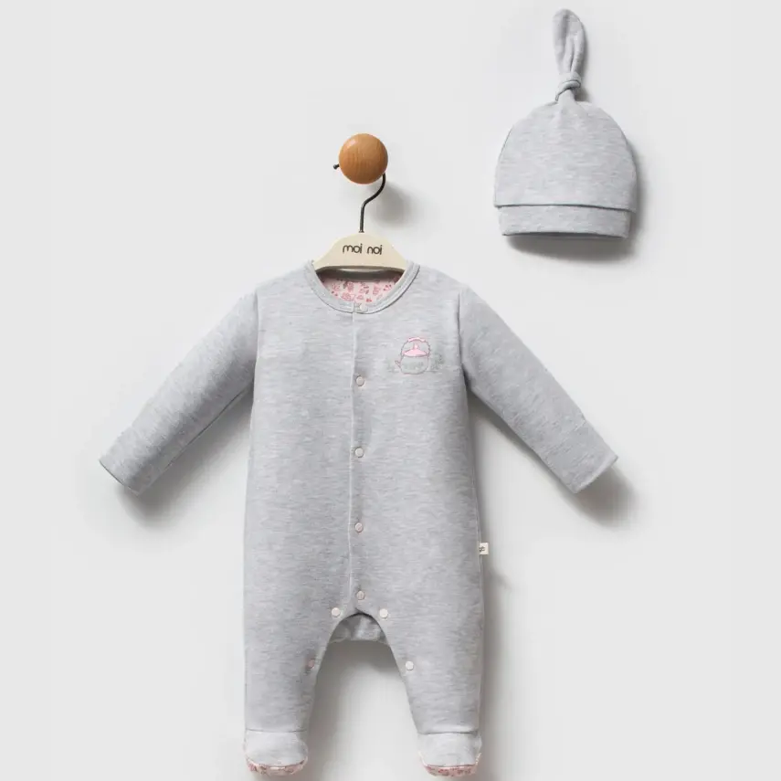 Moi Noi Kız Tulum Şapka Takım Tea Gri - 1