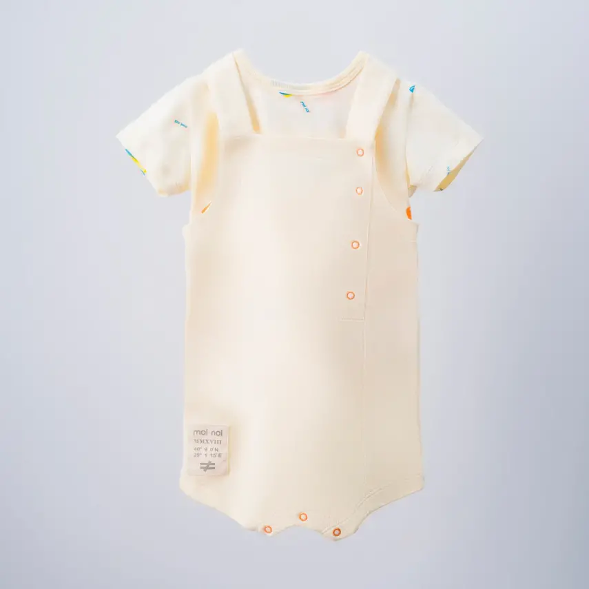 Moi Noi Salopet Çıtçıtlı Bej - Ice Cream - 1