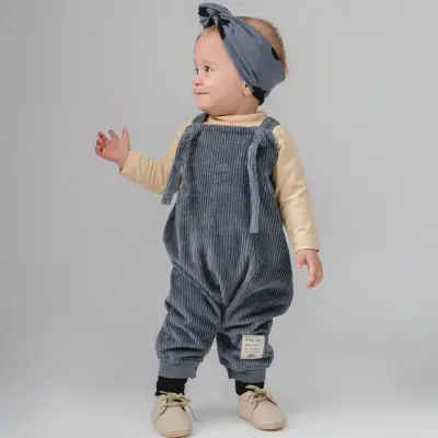 Moi Noi Salopet Kadife Bağcıklı Antrasit - 4