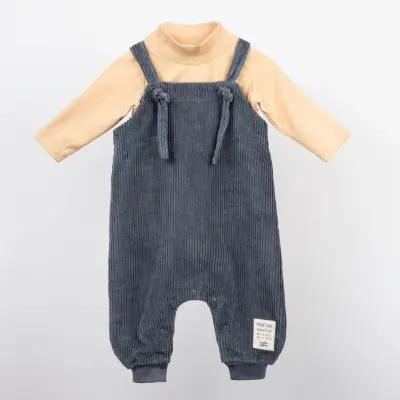 Moi Noi Salopet Kadife Bağcıklı Antrasit