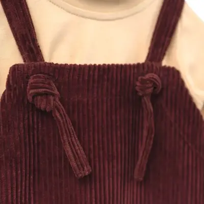 Moi Noi Salopet Kadife Bağcıklı Bordo - 8