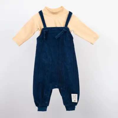 Moi Noi Salopet Kadife Bağcıklı Koyu Mavi 