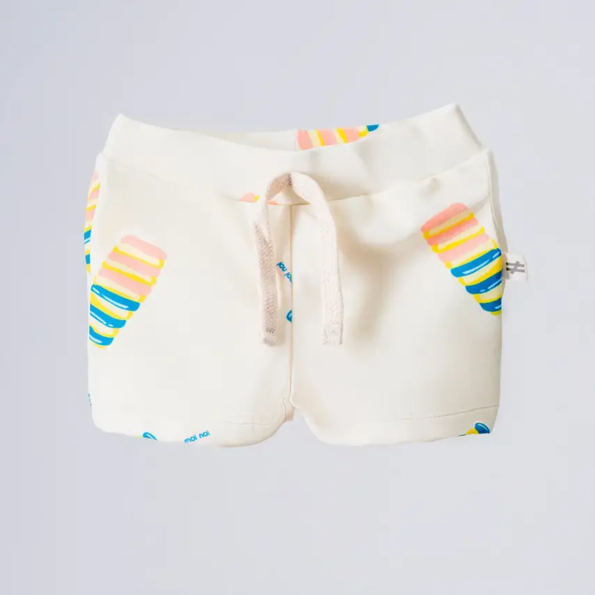 Moi Noi Şort Kız Bebek Mayo Desenli Bej - Ice Cream - 2