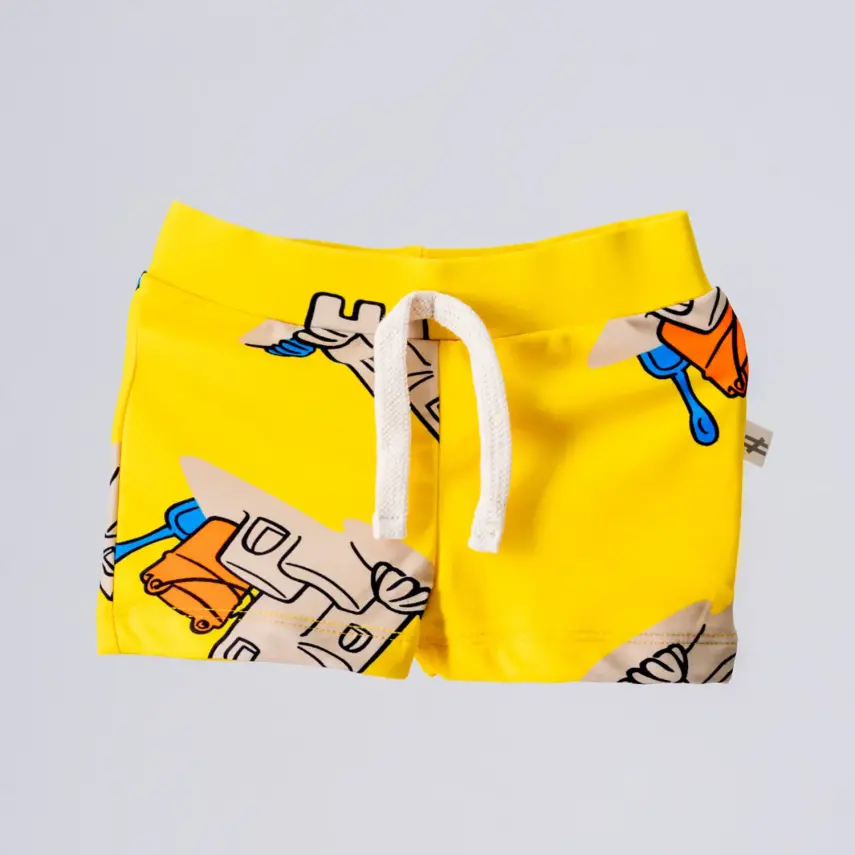 Moi Noi Şort Kız Bebek Mayo Desenli Sarı - 1