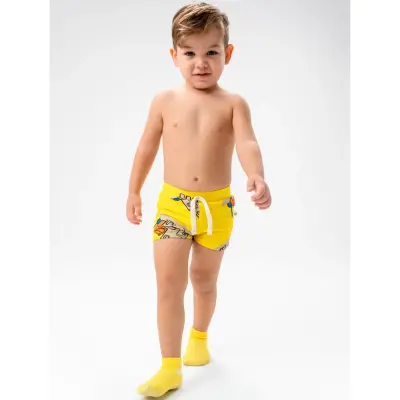 Moi Noi Şort Kız Bebek Mayo Desenli Sarı - 2